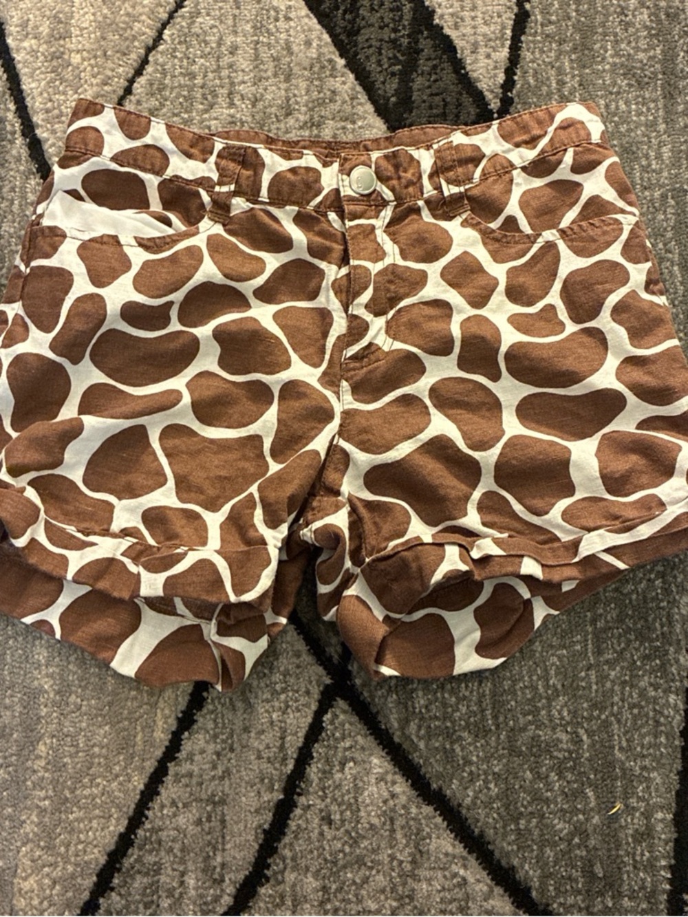 Gymboree Brown & Cream Giraffe Print Shorts